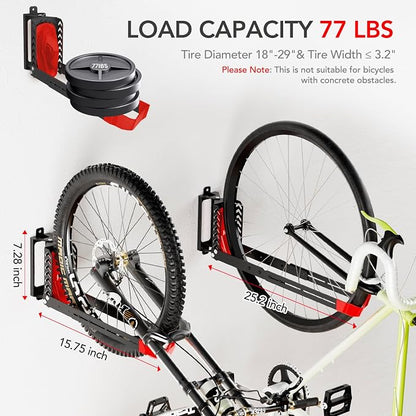 Swivel Bike Rack Wall Mount, Bike Hangers - Image 2