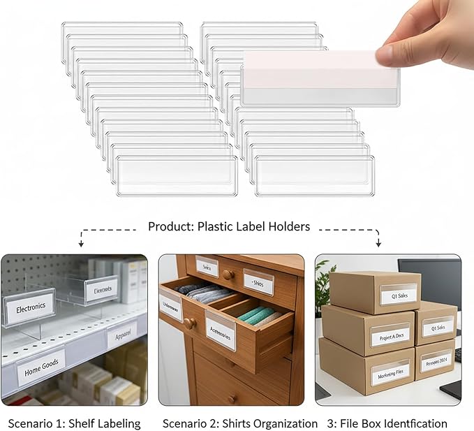 Adhesive Shelf Tag Label Holders Clear, Label - Image 5