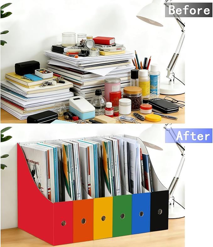 Limitliho 24 Pack Six color Cardboard Magazine Holder - Image 6