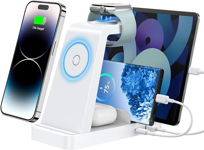 Wireless Charger for iPhone - 5 in 1 Charging Station for Multiple Devices by GAUOLN