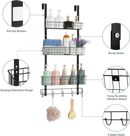 ETELI Over the Door Pantry Organizer 3 Tier Hanging Basket Back Door Storage - Image 6