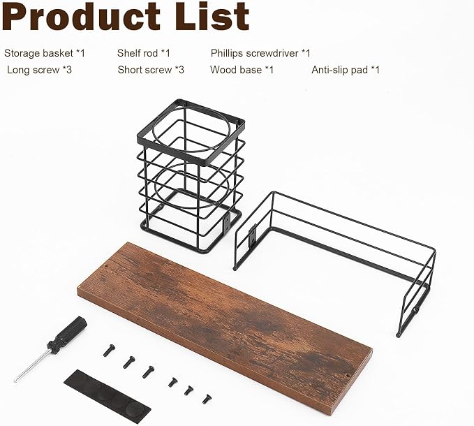 Hair Tool Organizer, Movable Hair Dryer Holder, Hair Styling Tools Storage - Image 9