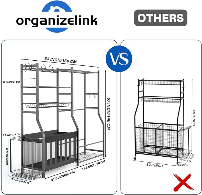 Garage Sports Equipment Organizer, Strong Load Bearing Golf Bag Organizer - Image 3