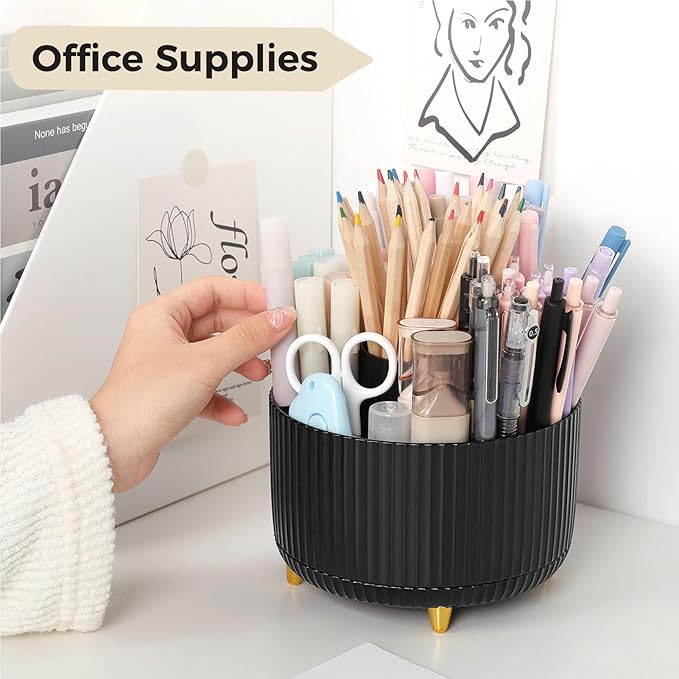 SKYDUE 2 Pack Pen Holder, 360 Degree Rotating Pencil Holder - Image 3