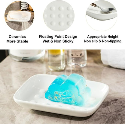 Soap Dish, Ceramic Soap Holder Shower Soap Dish - Image 4