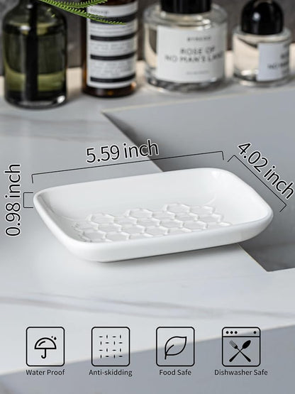 Gomakren Soap Dish for Shower, Bar Soap Holder, Christmas Ceramic Soap Dishes - Image 2