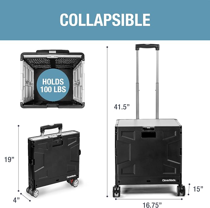 CleverMade Collapsible Wheeled Crate - Image 2