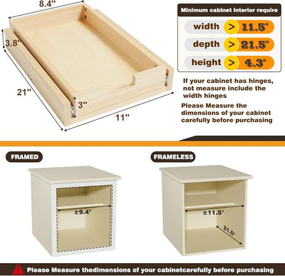Pull Out Cabinet Organizer, Soft Close Slide Out Wooden Pull out Drawers - Image 3