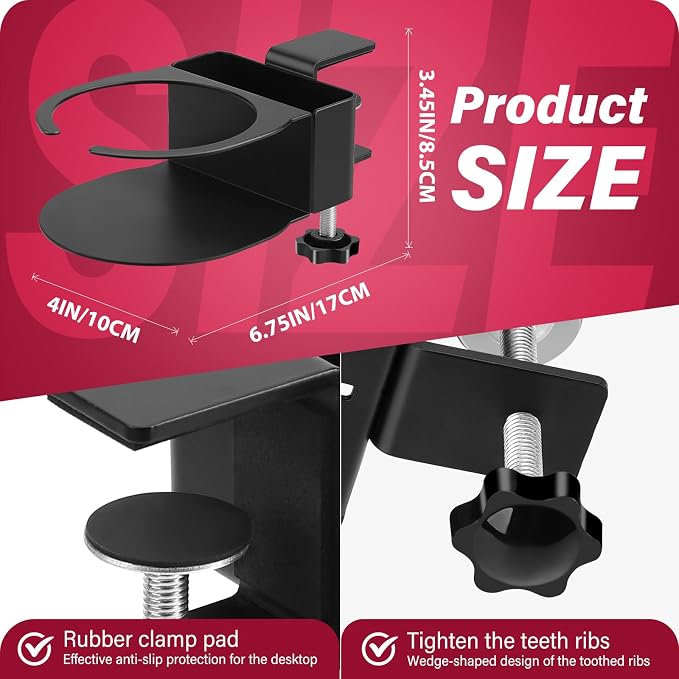 Desk Cup Holder for Coffee Mugs, Water Bottles - Image 2