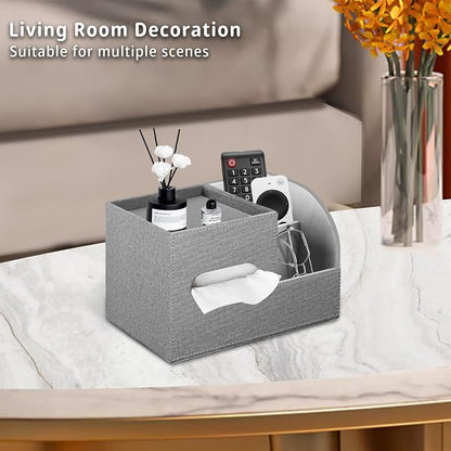 PU Leather Tissue Box Cover Square, Tissue Box Holder Organizer - Image 6