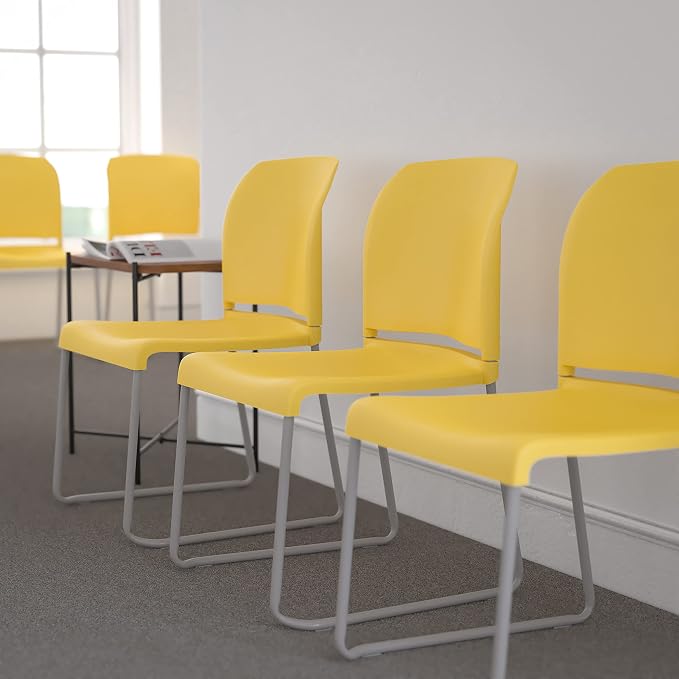 Flash Furniture HERCULES Series 5 Pack 880 lb. Capacity Yellow Full Back - Image 2