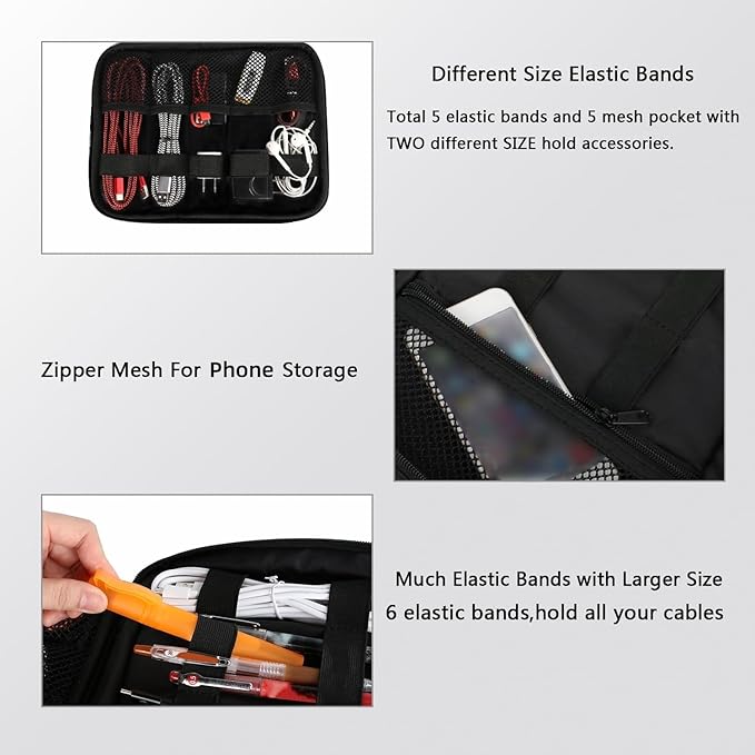 MATEIN Cord Organizer Bag, Travel Universal Cable Organizer Case, Medium - Image 4