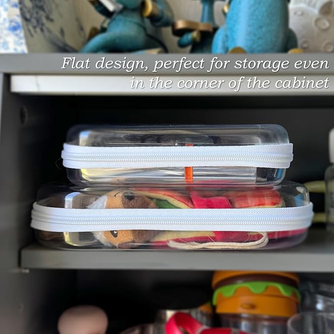 Clear Hard Zipper Case for Storage, Durable Clear Zipper Pouches, Hard Plastic - Image 7