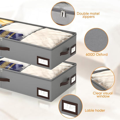 OIAHOMY 2 Pack 53L Under Bed Storage - Image 3