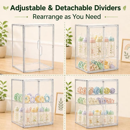 Baby Bottle Storage Organizer, X-Large 3 Tier Acrylic Bottle Storage Organizer - Image 6