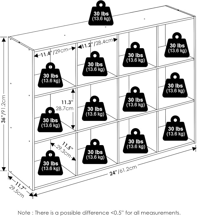 Furinno PELLI Book Shelf, 12-Cube Bookshelf, Cube Storage Organizer Bookcase - Image 2