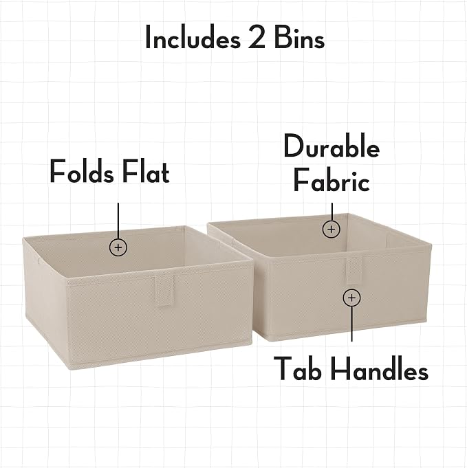 RiverRidge Kids 2pc Folding Storage Bins Set - Image 2
