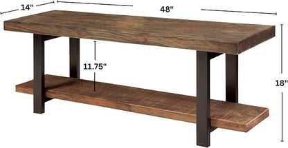 Pomona Solid Wood Entryway Bench - Image 3
