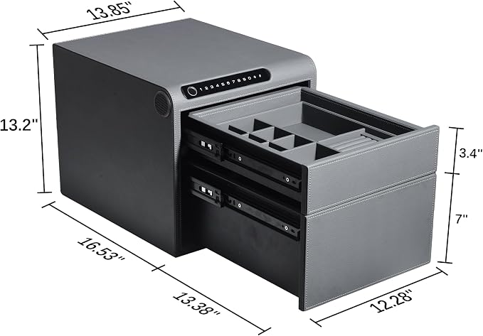 Jewelry Safe with Drawers，Biometric Fingerprint safe, Slide-Away Handgun Safe - Image 8
