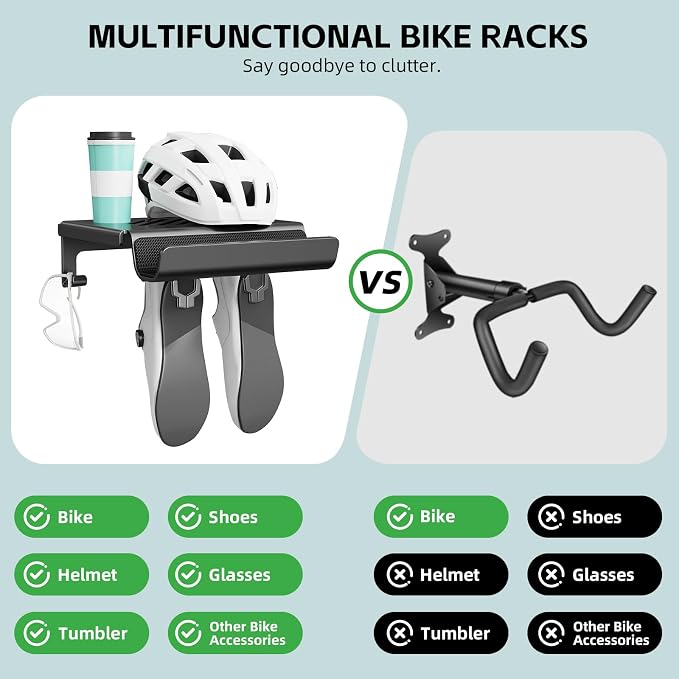 Bike Wall Mount Rack Indoor Bike Storage Garage Bike Rack Wall Mount - Image 7