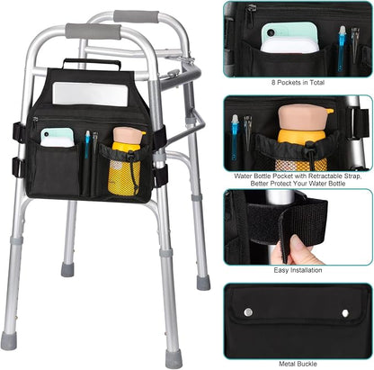 supregear Side Walker Bag, Walker Accessories Bag w/Cup Holder, Folding Walker - Image 3