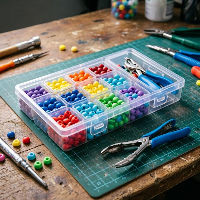 112 Pieces Mixed Sizes Rectangular Empty Mini Clear Plastic Organizer Box | - Image 3
