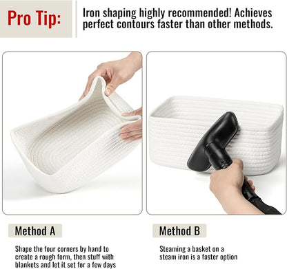 8 Pack Small Storage Baskets for Organizing, Woven Rope Bins for Bathroom - Image 7