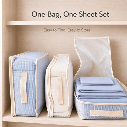 Clear Bed Sheet Organizer Bags, 3 Pack Sheet Storage Bags - Image 2