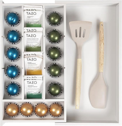KitchenEdge Tea Bag and Coffee Pod Kitchen Drawer Organizer, Expandable 9.7 to by KitchenEdge