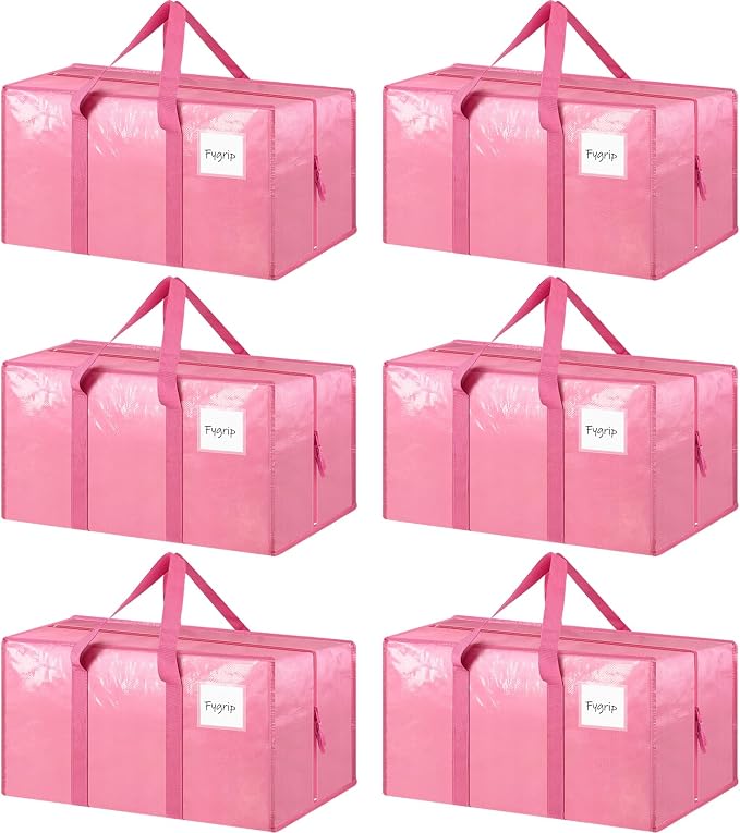 6 Pack Extra Heavy Duty Large Moving Bags by Fygrip