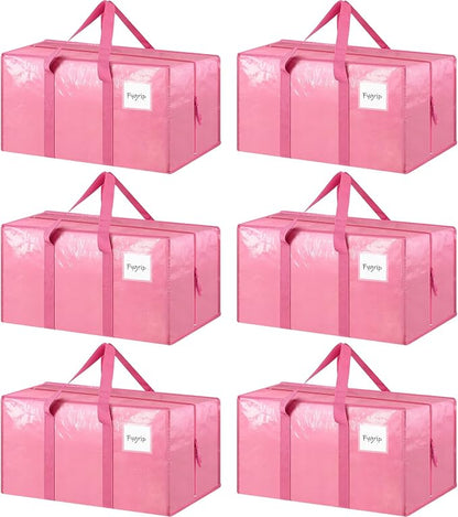 6 Pack Extra Heavy Duty Large Moving Bags by Fygrip
