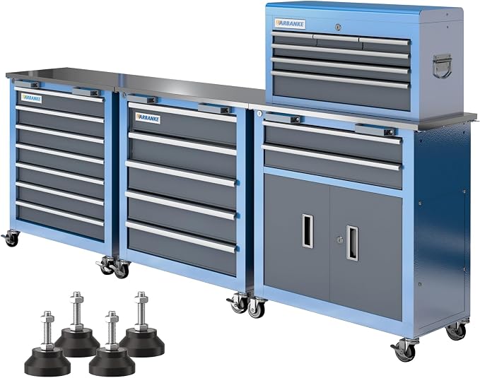 LARBANKE 3 Different Types Tool Chest Combination, Rolling Tool Chest by LARBANKE