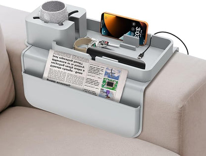 ENNVA Couch Arm Cup Holder Tray, Silicone Anti-Slip Sofa Armrest Table by ennva