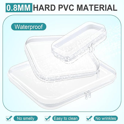 Sanwuta 6 Pcs Clear Hard Zipper Case Hard Plastic Zipper Pouches Transparent - Image 4