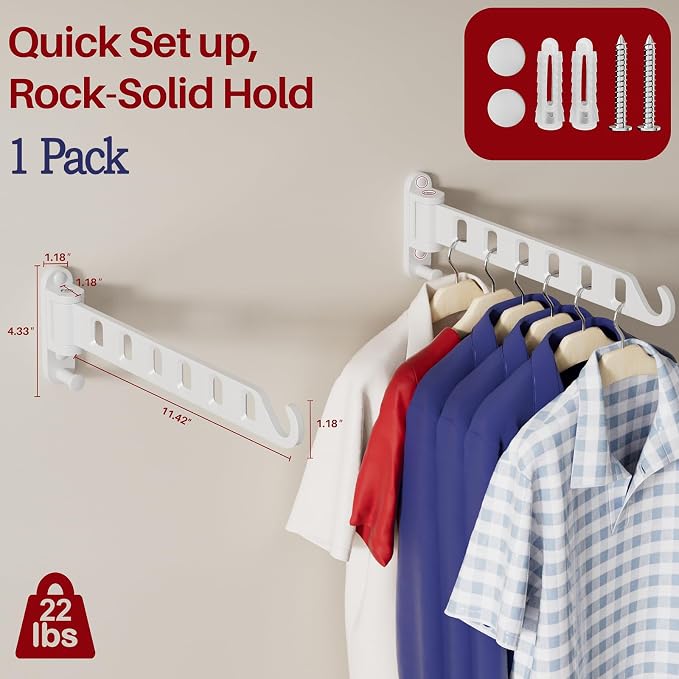Wall Mounted Drying Rack 1 Pack, Foldable Laundry Drying Rack - Image 6