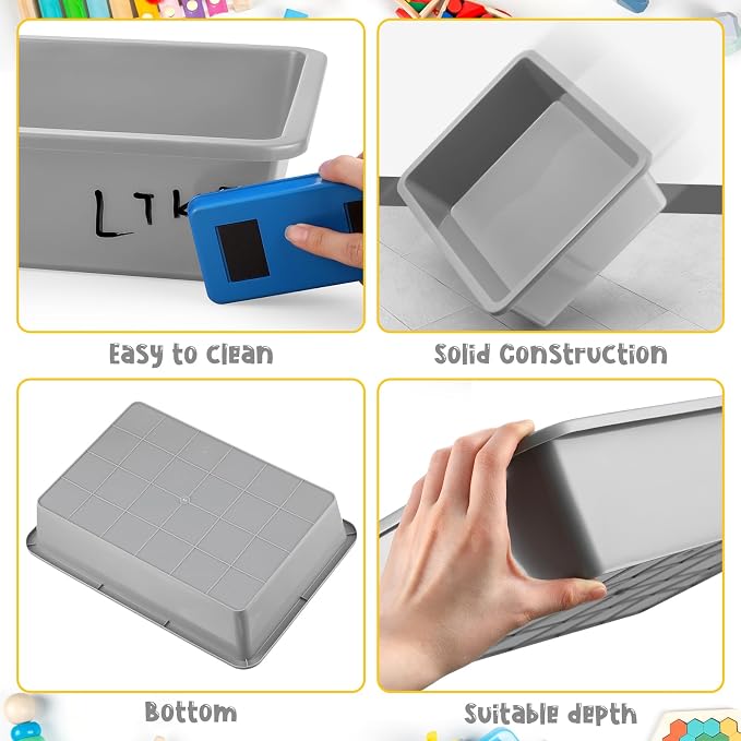 Hoteam 10 Pcs Flat Storage Organizer Tray Bin Paper Tray - Image 2