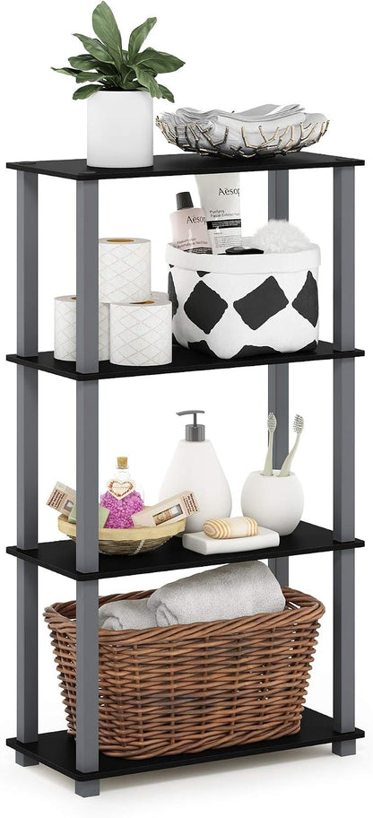 Furinno TURN-S-TUBE Storage Shelves, 4-Tier Book Shelf, Corner Shelf, Toolless by Furinno-FitsYourSpaceFitsYourBudget