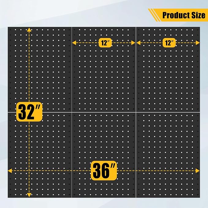 PBHEPJ 6 Pcs Metal Pegboard Panels, Heavy Duty Peg Boards - Image 2