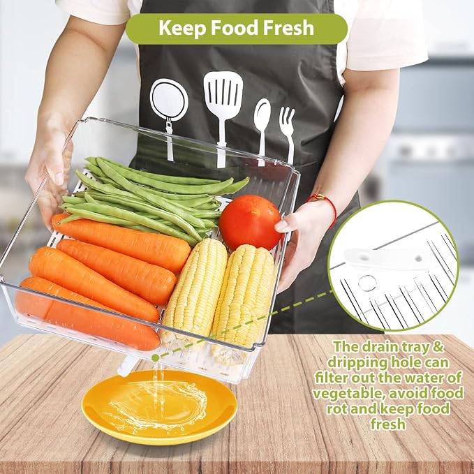 10 Pack Refrigerator Pantry Organizer Bins, Stackable Fridge Organizer Bins - Image 5