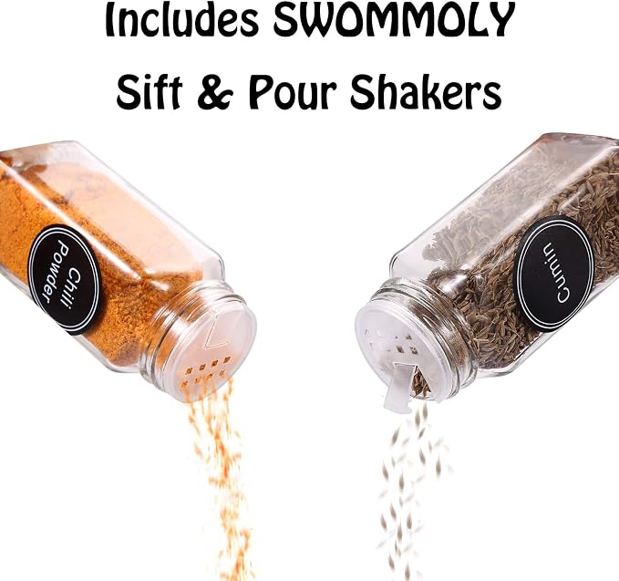 SWOMMOLY 66 Glass Spice Jars - Image 6