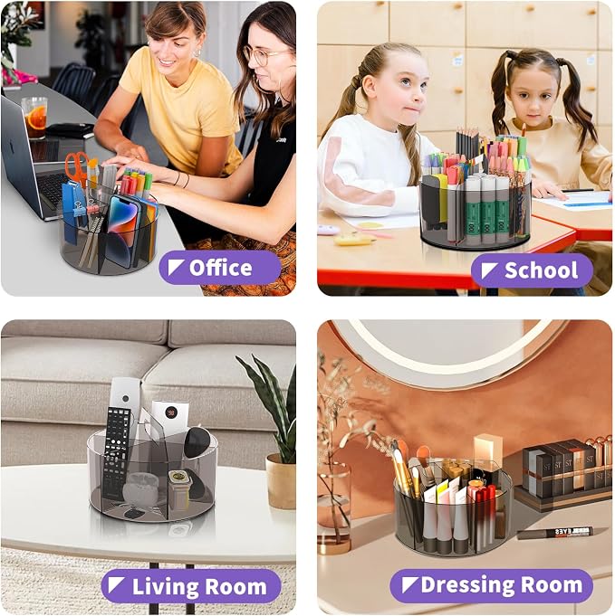 Acrylic Pen Organizer, 360 Degree Rotating Desk Organizer - Image 9