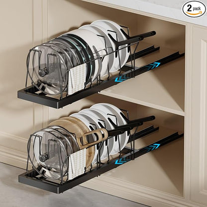 2 Pack Pots and Pans Organizer Under Cabinet by COMFORTYOURHOME