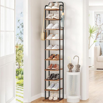 Hzuaneri 10 Tiers Vertical Shoe Rack, Narrow Shoe Tower, Tall Shoes Shelf by Hzuaneri