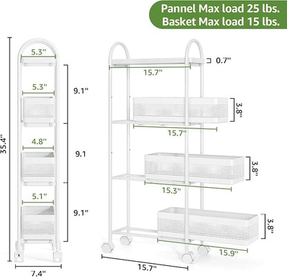 KINGRACK 4-Tier Slim Storage Cart - Image 8
