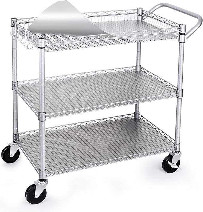 WDT 990Lbs Capacity Heavy Duty Rolling Utility Cart, NSF Rolling Carts by WDT