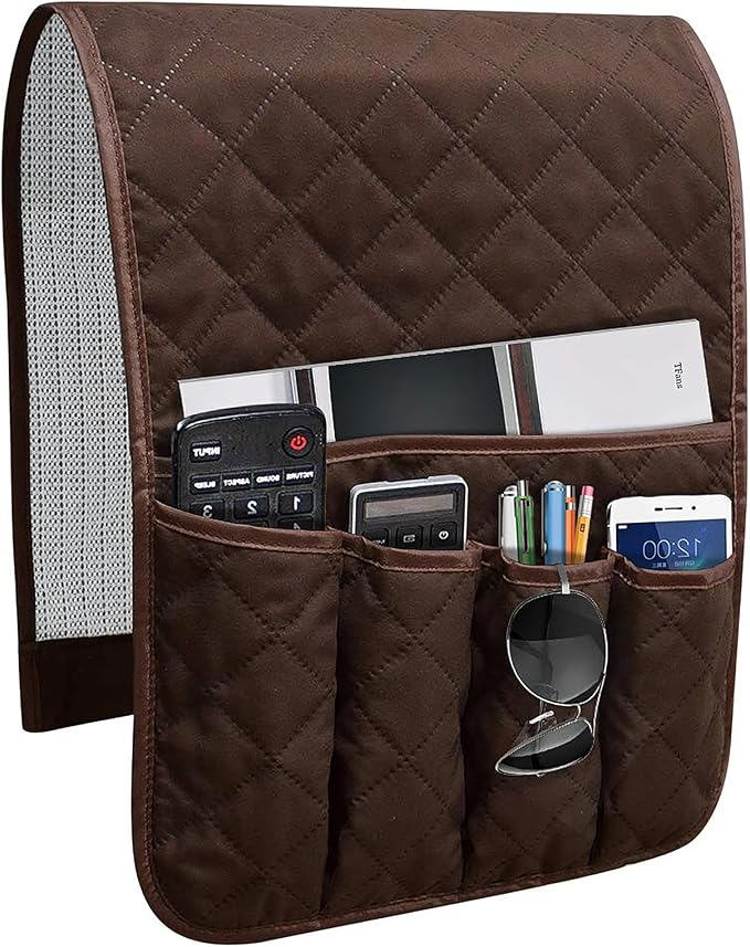 Sofa Armrest Organizer Non-Slip Arm Chair Bedside Caddy Storage Organizer by AUVCAS