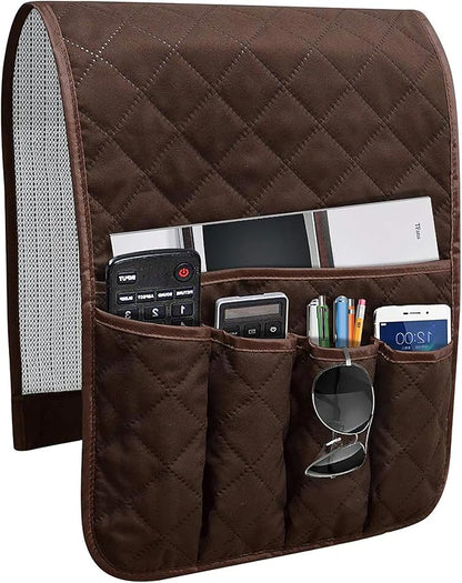 Sofa Armrest Organizer Non-Slip Arm Chair Bedside Caddy Storage Organizer by AUVCAS