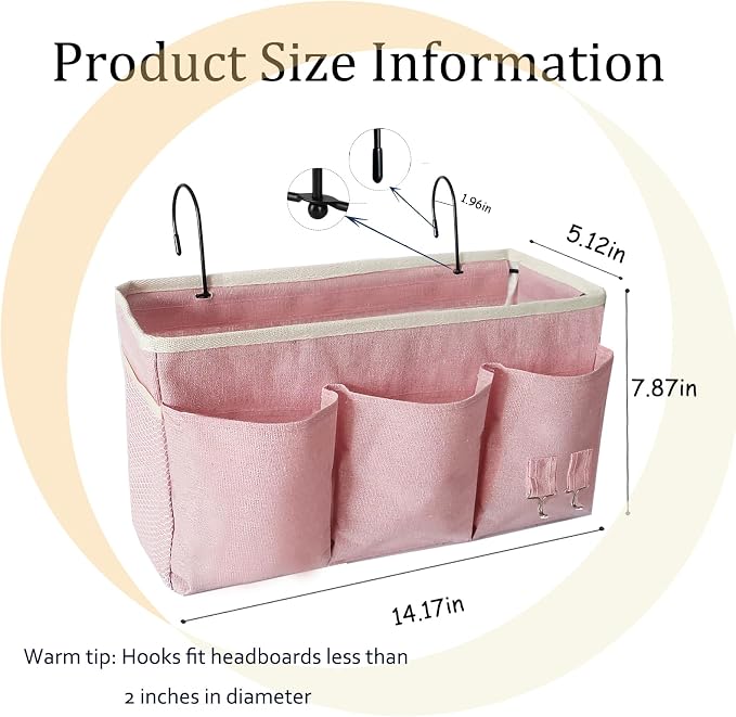 Bedside Caddy, Bedside Hanging Storage Organizer forBunk and Hospital Beds - Image 2