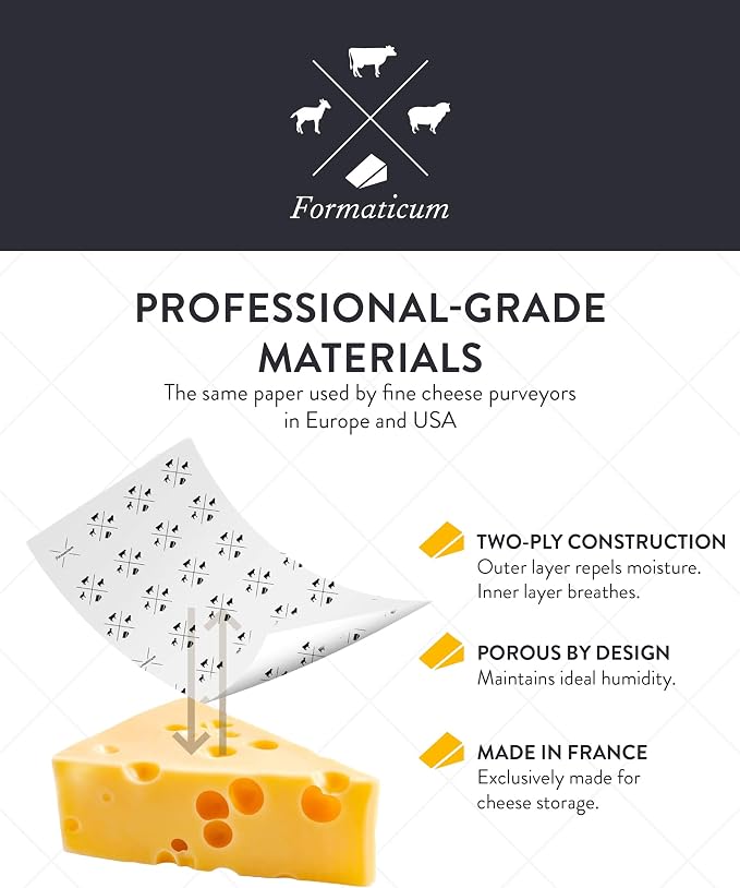 Formaticum 15-Pack Cheese Storage Wax Coated Paper - Image 3