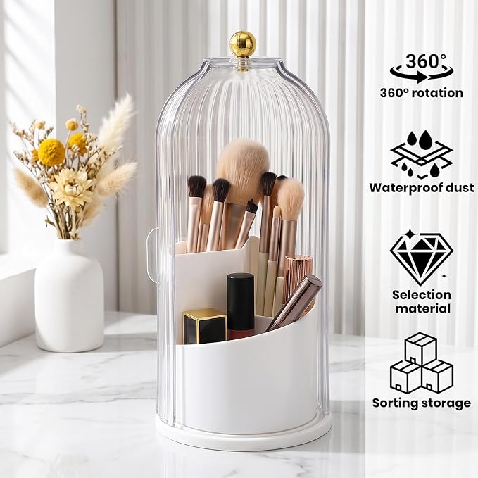 3 Tier Makeup Organizer with Clear Lid - Image 3